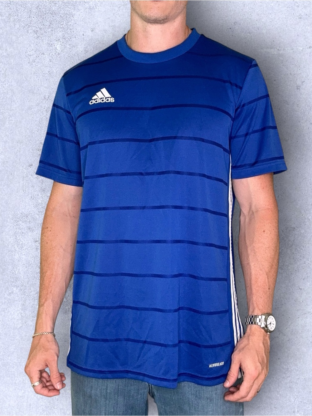 Adidas Aeroready Striped Soccer Jersey - Picture 2 of 6